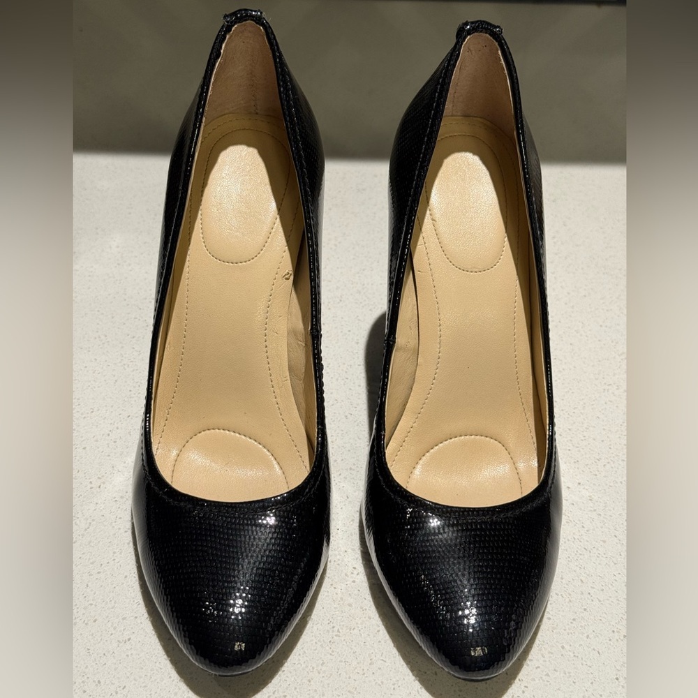 Calvin Klein Collection Black Textured Heels